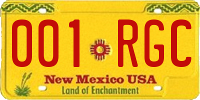 NM license plate 001RGC