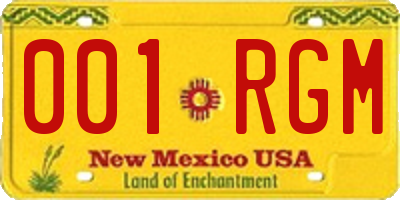 NM license plate 001RGM
