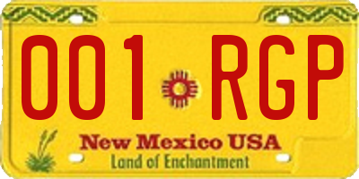 NM license plate 001RGP