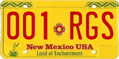 NM license plate 001RGS