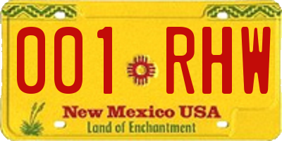 NM license plate 001RHW