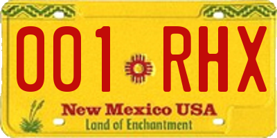NM license plate 001RHX