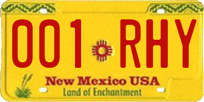 NM license plate 001RHY