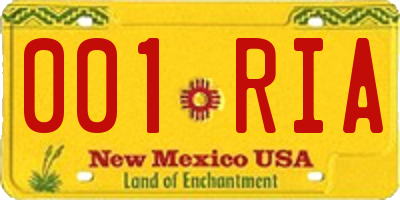 NM license plate 001RIA