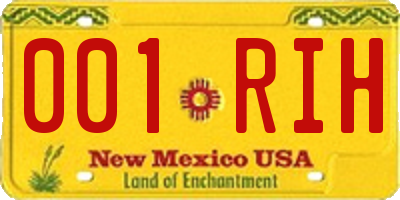NM license plate 001RIH