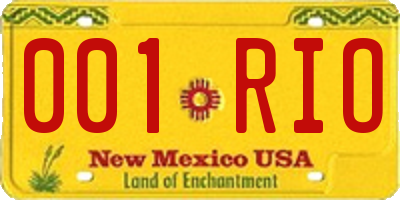 NM license plate 001RIO