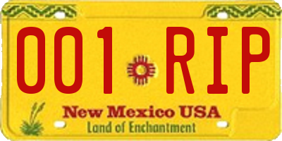 NM license plate 001RIP