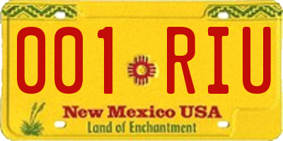 NM license plate 001RIU