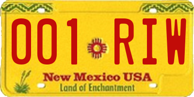 NM license plate 001RIW