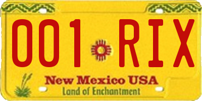 NM license plate 001RIX