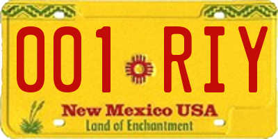 NM license plate 001RIY