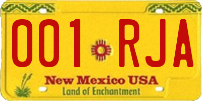 NM license plate 001RJA