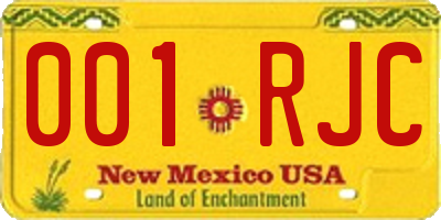 NM license plate 001RJC