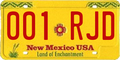 NM license plate 001RJD