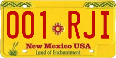 NM license plate 001RJI