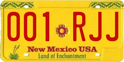NM license plate 001RJJ