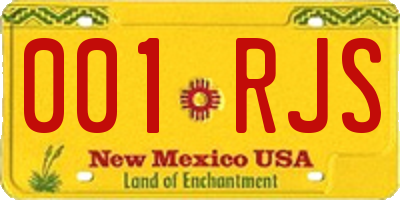 NM license plate 001RJS
