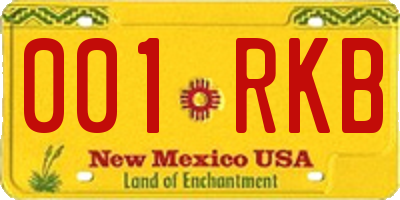 NM license plate 001RKB