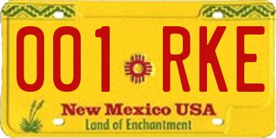NM license plate 001RKE