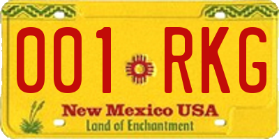 NM license plate 001RKG