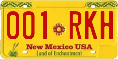 NM license plate 001RKH