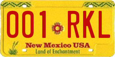NM license plate 001RKL