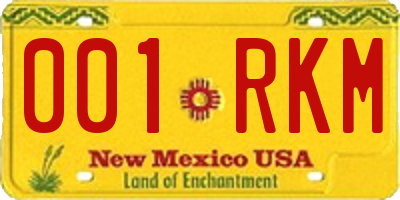 NM license plate 001RKM