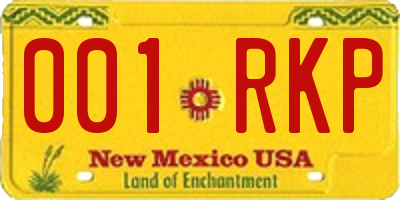 NM license plate 001RKP