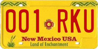 NM license plate 001RKU