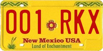 NM license plate 001RKX