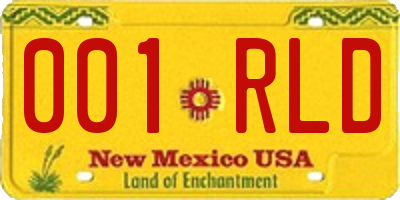 NM license plate 001RLD