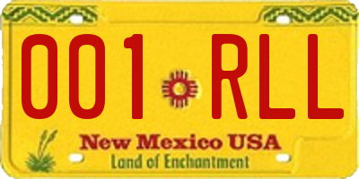 NM license plate 001RLL