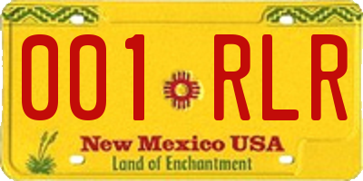NM license plate 001RLR