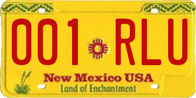 NM license plate 001RLU