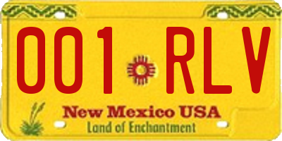 NM license plate 001RLV