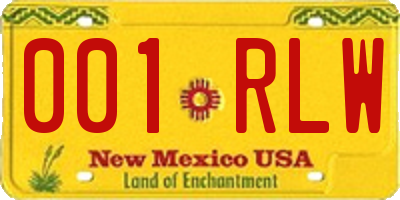 NM license plate 001RLW