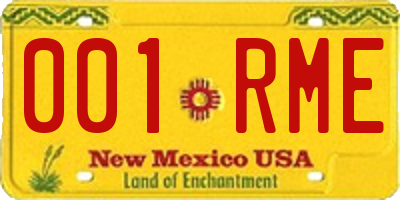 NM license plate 001RME