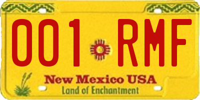 NM license plate 001RMF