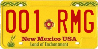 NM license plate 001RMG