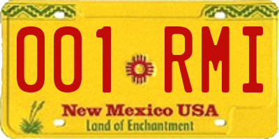NM license plate 001RMI
