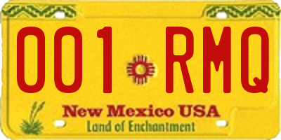 NM license plate 001RMQ