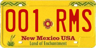 NM license plate 001RMS