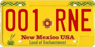 NM license plate 001RNE