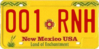 NM license plate 001RNH