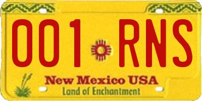 NM license plate 001RNS