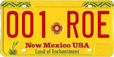 NM license plate 001ROE