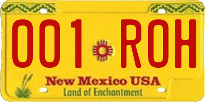 NM license plate 001ROH