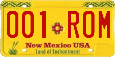 NM license plate 001ROM
