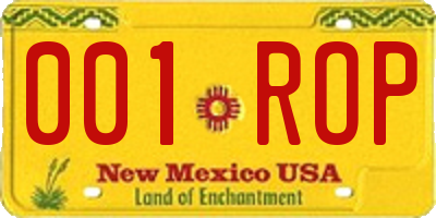 NM license plate 001ROP