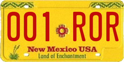 NM license plate 001ROR